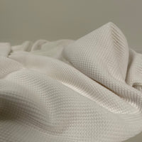Bamboo Organic Cotton Waffle  / Thermal - Natural White 300 gsm (wide)