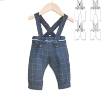 Brighton Pants/Shorty with Shoulder Straps Sewing Pattern - Baby 6m/4y - Ikatee