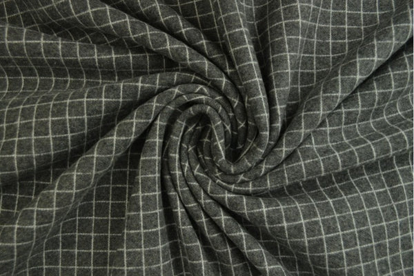 Cotton Flannel Knitted CHECKS - European Import - Oeko-Tex® - Dark Grey