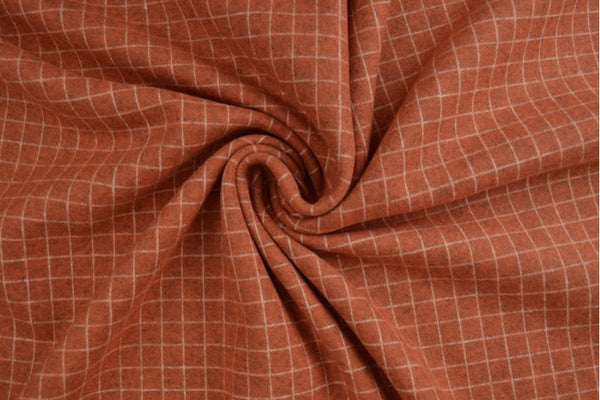 Cotton Flannel Knitted CHECKS - European Import - Oeko-Tex® - Brick