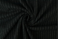 Cotton Flannel Knitted STRIPES - European Import - Oeko-Tex® - Black