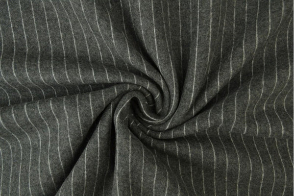 Cotton Flannel Knitted STRIPES - European Import - Oeko-Tex® - Dark Grey