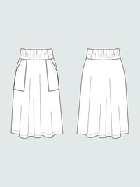 Elastic Waist Maxi Skirt Pattern - The Assembly Line