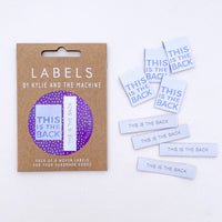 "THIS IS THE BACK" (Dual Pack) Woven Label Pack - Kylie And The Machine