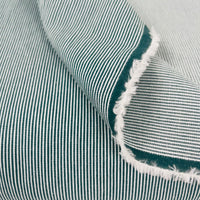 Yarn Dyed Hickory Stripe Organic Cotton denim - Oeko-Tex® - Japanese Import - Laurel Green