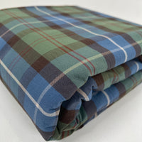 Yarn Dyed Washed Plaid Organic Cotton Shirting - Oeko-Tex® - Japanese Import - The Plaid Collection Blue/Green