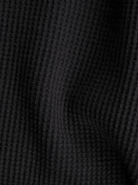 Heavyweight Organic Cotton Thermal Waffle Knit - Grown & Made in USA - Black